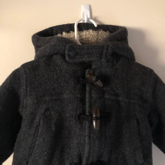 Baby Gap Faux Sherpa Hooded Button Up Jacket - Picture 2 of 6